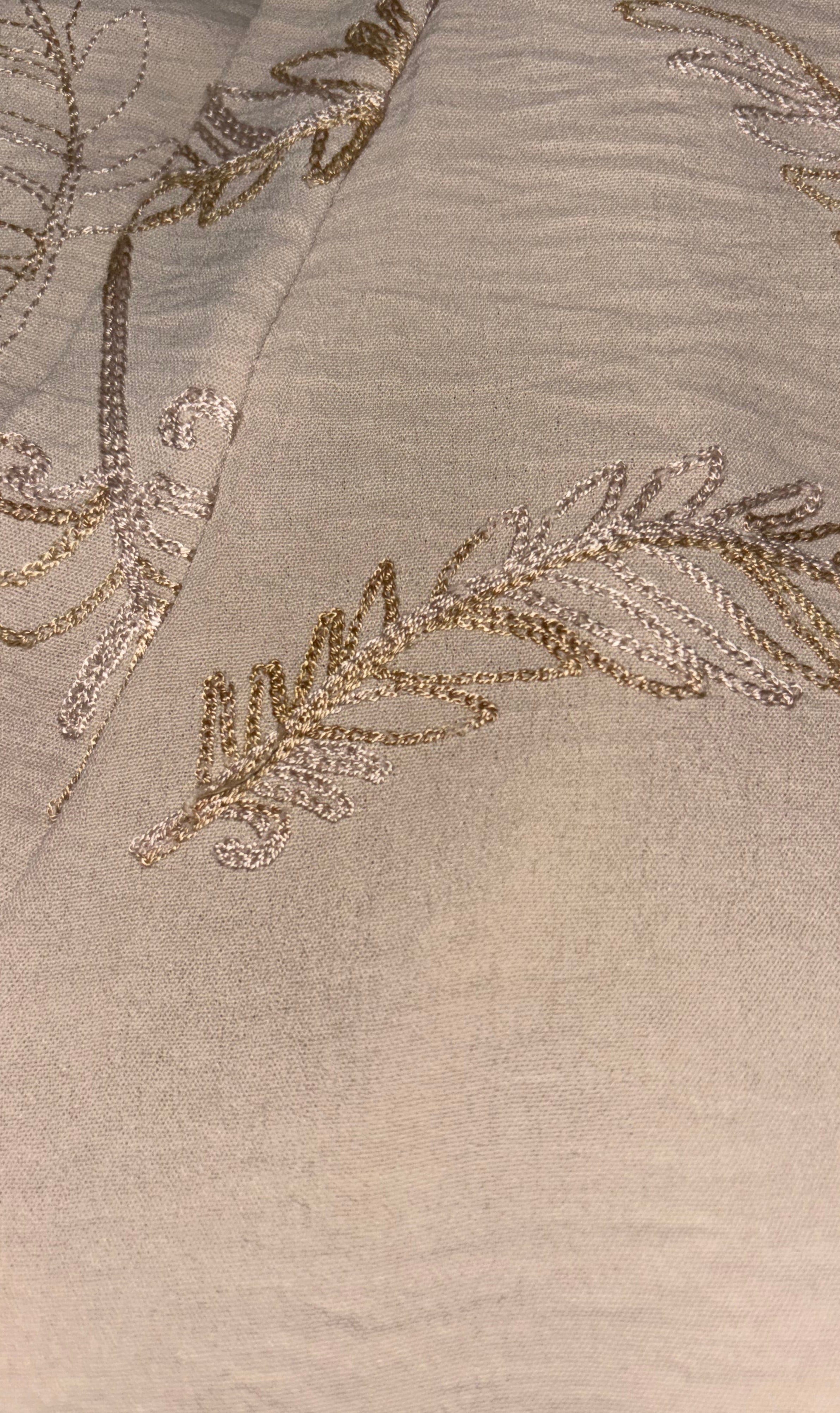 Ensemble fluide haut brodé et pantalon coupe droite - Taille unique