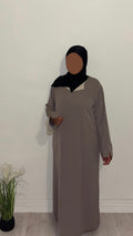 Robe fluide manches satinées en soie de Médine - Taille Unique