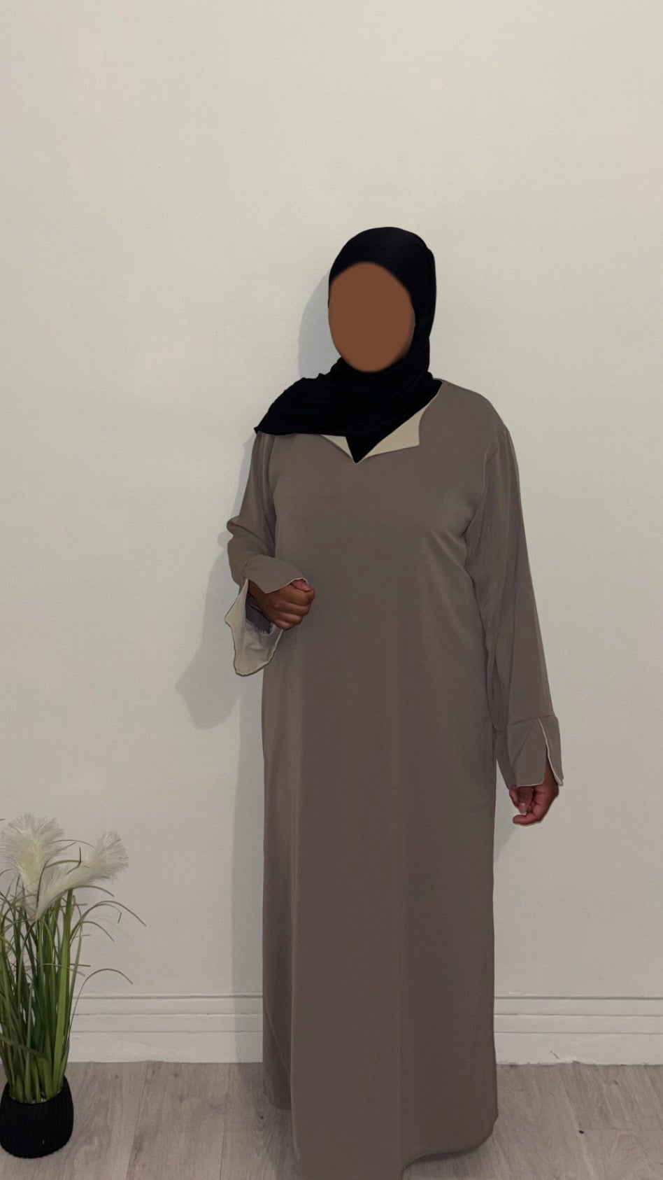 Robe fluide manches satinées en soie de Médine - Taille Unique